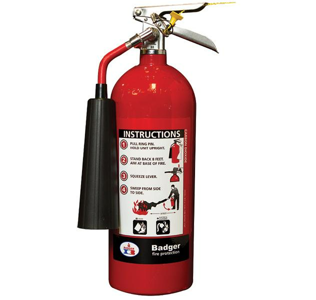 Badge 20 lb CO2 Fire Extinguisher w/ Brass Valve &amp; Wall Hook – 10B:C image 0