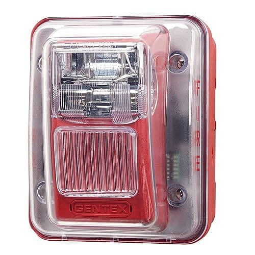 Gentex WGEC24-75WR Evacuation Outdoor Wall Mount Horn/Strobe, 24VDC, 75CD, Weatherproof, Red