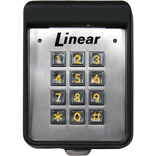 Keypad with 'Linear' branding on a white background