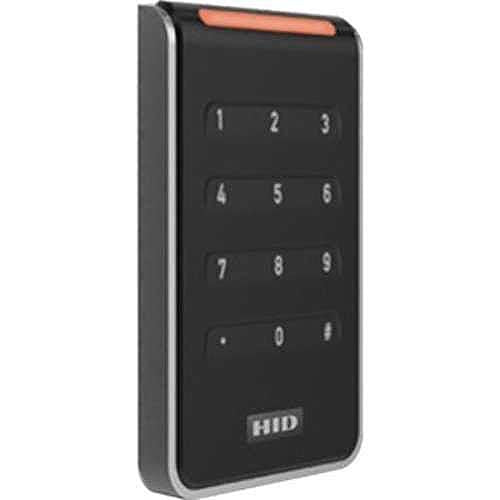 HID 40KTKS-T0-000000 Signo 40 Contactless Smart Card Keypad Reader, Multi-Technology, Mobile Ready, Wall Switch Mount, Terminal, Black/Silver