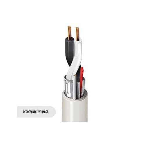 Belden 6500FE 010U250 22/2 Stranded Speaker Cable, Plenum-CMP, stranded bare copper conductors with Flamarrest insulation, Beldfoil shield and Flamarrest jacket with ripcord, 250' (76.2m), Black