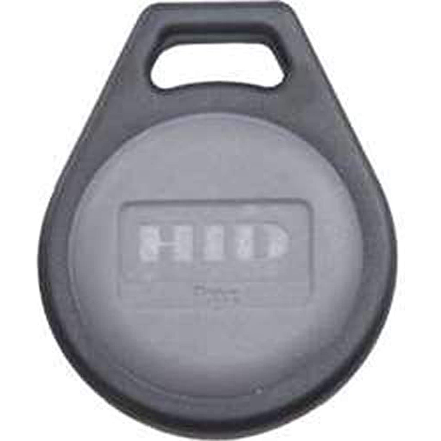 Black key fob with 'HID' branding on a white background