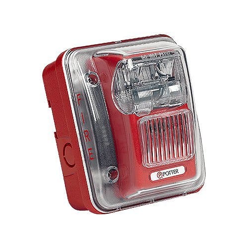 Potter HSLP-24WR 75 Candela, Outdoor Strobe Includes Low Profile Enclosure, Red