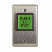 Camden CM-30E Economy Push Button To Exit 12-28V LED Illuminated Switch, Green