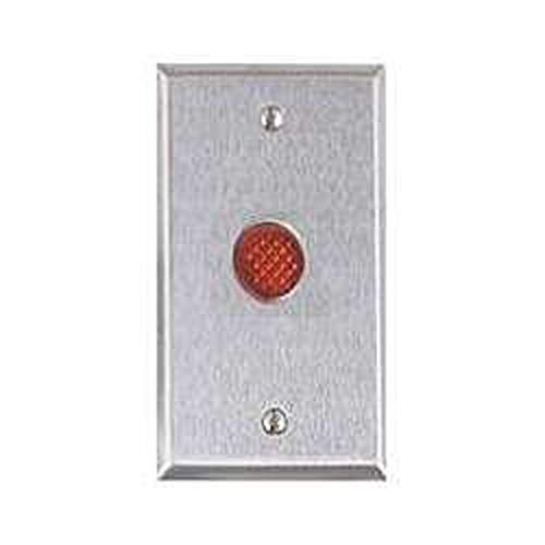 Alarm Controls RP-28L Remote Wall Plate with 1/2" Red LED, Single Gang, Stainless Steel