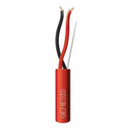 Genesis 4513104K 14/2 Solid Plenum Fire Alarm Cable, Unshielded, FPLP, CL3P, FT6, 1000' (304.8m), Reel, Red with Black Stripe