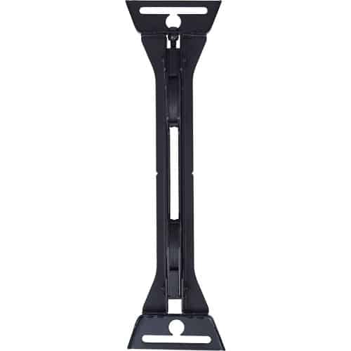 Black mounting bracket on a white background