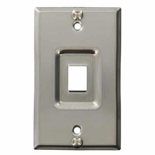 Belden AX104126 Recessed Wall Mount Phone Plate, One Port, Stainless Steel