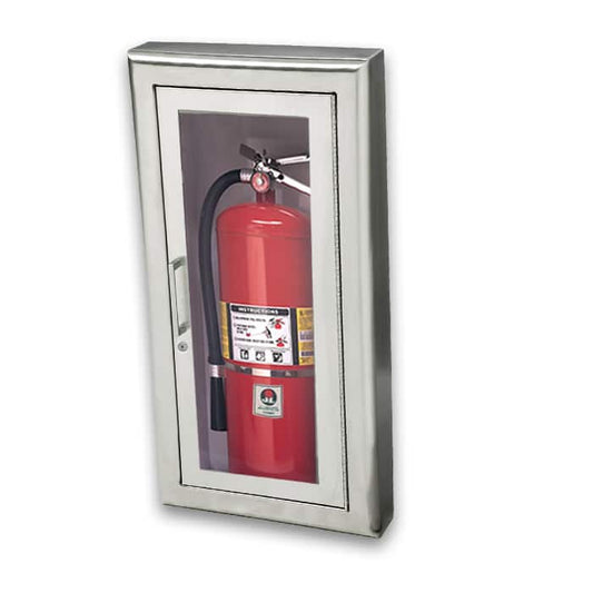 JL Cosmopolitan Series - Stainless Steel Fire Extinguisher Cabinet 1037G10 13 7/8" x 27 3/8" (Full Glazing with SAF-T-LOK)
