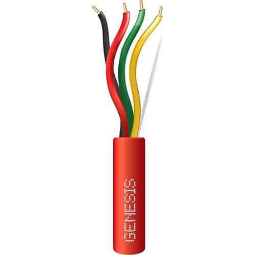 Genesis 43075501 18/4 Solid Riser Fire Alarm Cable, Unshielded, FPLR, CL3R, FT4, Sunlight Resistant, 500' (152.4 m), REELEX Pull Box, White