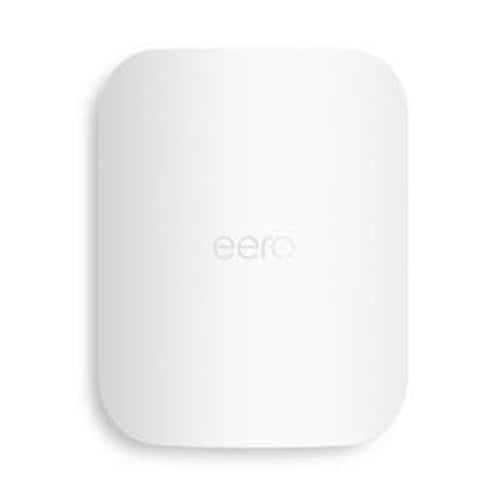White eero device on a light gray background
