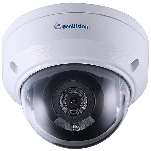 GeoVision GV-TDR4803-2F 4MP AI H.265 Super Low Lux WDR IR Mini Fixed Rugged IP Dome Camera, 2.8mm Lens, White