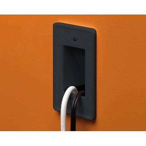 Arlington CE1BL Scoop 1-Gang Cable Entrance Wall Plate Pass Through, 1 Gang, Black 25PK
