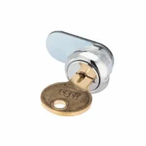 Lock with a key on a white background