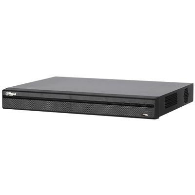 black video recorder on white background 