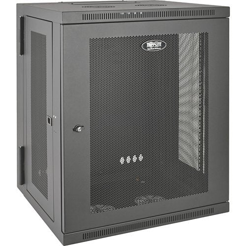 Tripp Lite SRW15US SmartRack Low-Profile Switch-Depth Wall Mount Half-Height Rack Enclosure with Hinged Back, 20.5" (52cm), 200lb (90.7kg), 15U