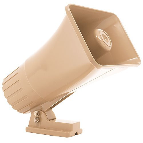 Beige loud speaker on a white background