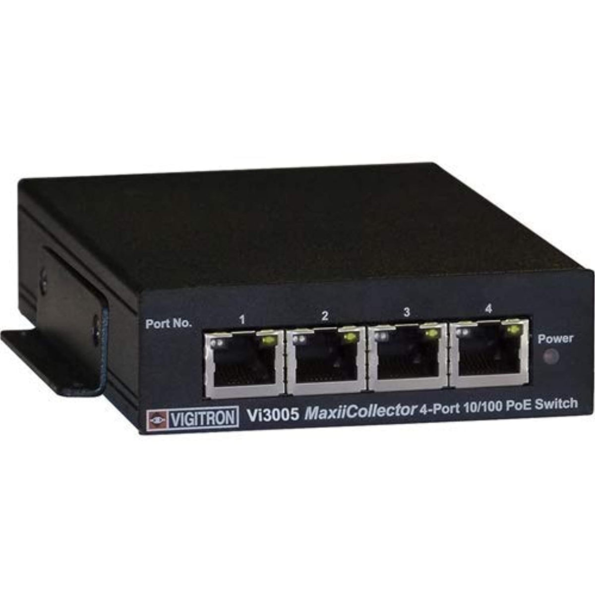 Vigtron MaxiCollector 4-Port 10/100 PoE Switch on a white background