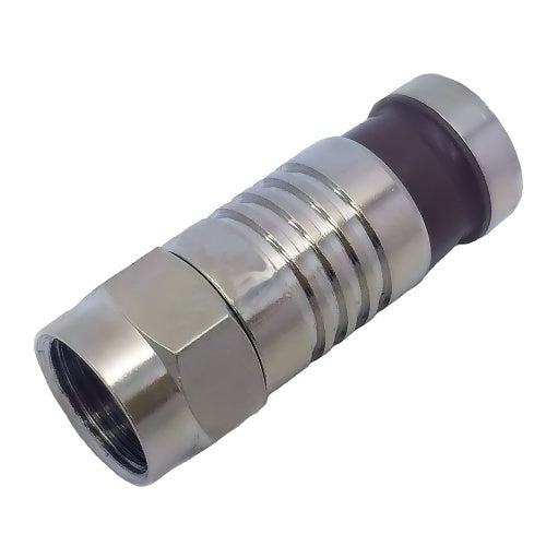 Metallic cylindrical object with a ribbed design on a white background