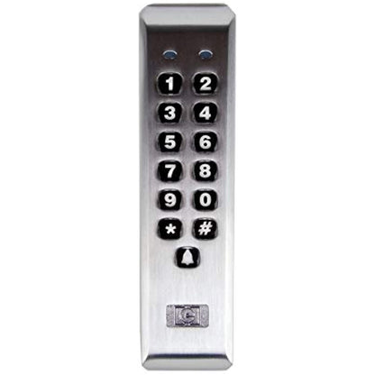 Digital keypad with numbers and symbols on a white background