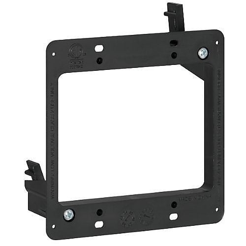 Black metal frame with mounting hardware on a white background
