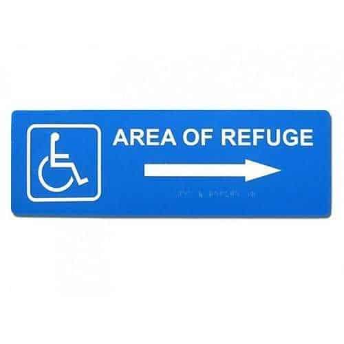 Alpha RSN7047R Area Of Refuge Sign, Right Arrow, Blue