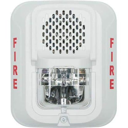 System Sensor P2WL-LF L-Series Indoor Selectable Output Low Frequency Sounder Strobe, 2-Wire, Wall Mount, "FIRE" Marking, White