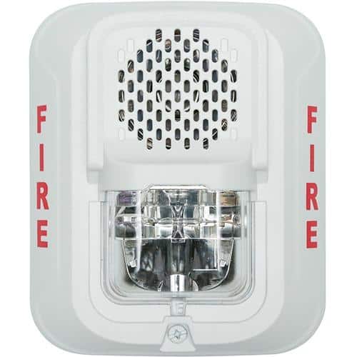 System Sensor P2WL-LF L-Series Indoor Selectable Output Low Frequency Sounder Strobe, 2-Wire, Wall Mount, "FIRE" Marking, White