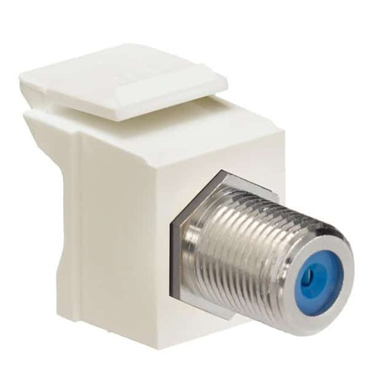 Leviton 41084-FTF QuickPort F-Type Adapter, Nickel-Plated, Light Almond