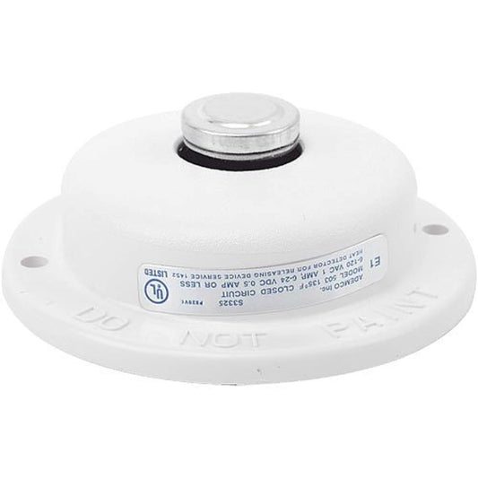 White heat detector on a white background