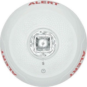 System Sensor SCWLED-CLR-ALERT Series Ceiling Mount Strobe with LED, ALERT Label, White