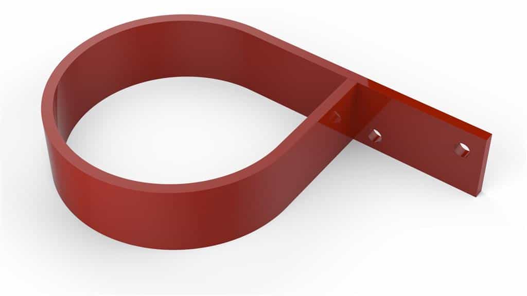 Red metal strap on a white background