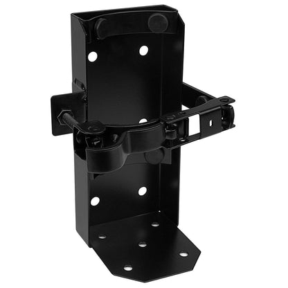 Black metal bracket on a white background
