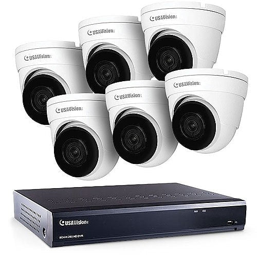 GeoVision Bundle Kit (1) UA-XVL810 USAVision 8-Channel NVR, 2TB HDD (6) UA-CR510F2 2MP Turret Cameras, White