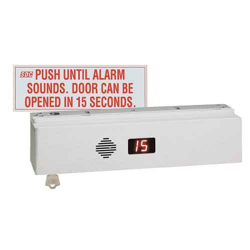 SDC 1511SNAKV ExitCheck Series Single Integrated Delayed Egress Lock, Surface Mount, Voice, Tone and Digital Annunciator, Dull Aluminum