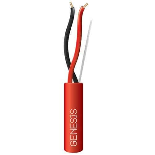 Genesis 43065501 18/2 Solid Riser Fire Alarm Cable, Unshielded, FPLR, CL3R, FT4, Sunlight Resistant, 500' (152.4 m), REELEX Pull Box, White