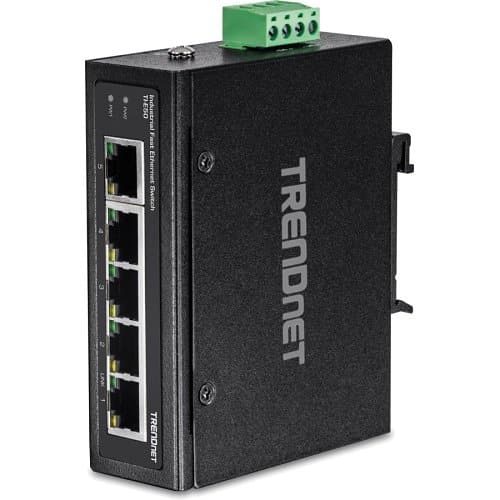 TRENDnet TI-E50 5-Port Industrial Unmanaged Fast Ethernet DIN-Rail Switch, 1Gbps