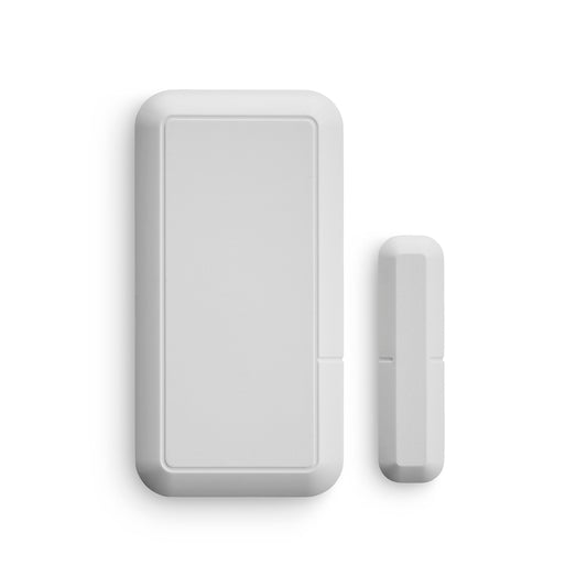 White magnetic contact sensor on a white background
