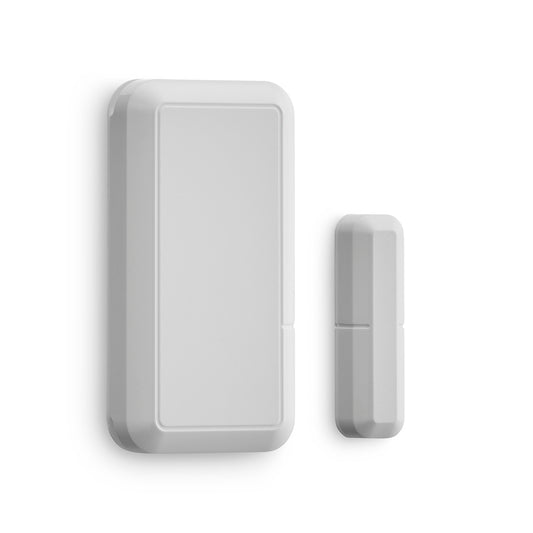 White magnetic contact sensor on a white background