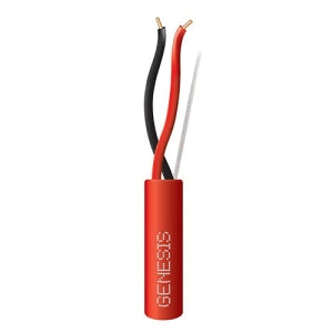 Genesis 45151004 12/2 Solid Plenum Fire Alarm Cable, Unshielded, FPLP, CL3P, FT6, 1000' (304.8m), Reel, Red
