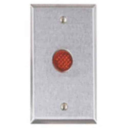 Alarm Controls RP-28LWH Remote Wall Plate with 1/2" Red LED, Single Gang, White Stainless Steel