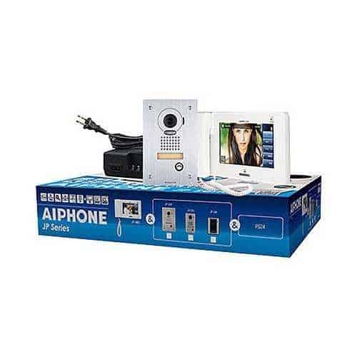 Aiphone JPS-4AEDF 7" Touchscreen Flush Video Intercom Set, 3-Piece, Includes JP-DVF, JP-4MED, PS-2420UL, Vandal Resistant