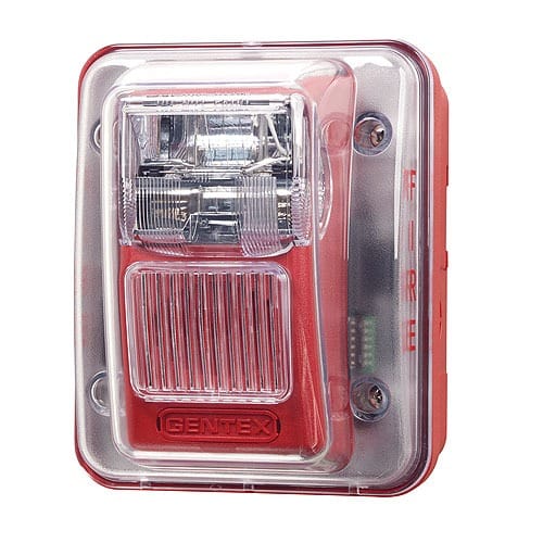 Gentex WGES24-75WR WGES24 Evacuation Outdoor Wall Mount Strobe, 24VDC, 75CD, Weatherproof, Red