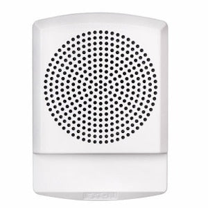 Eaton ELSPKW-N Eluxa High Fidelity Indoor Speaker, Wall Mount, 25/70V, No Lettering, Clear Lens, White