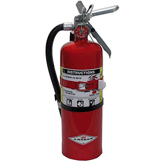 Amerex B500T ABC Dry Chemical Fire Extinguisher 5 lb with Aluminum Valve and Vehicle Bracket, .
