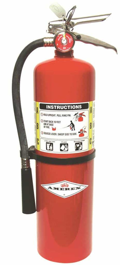 Amerex B441, 10lb ABC Dry Chemical Class A B C Fire Extinguisher with Brass Valve