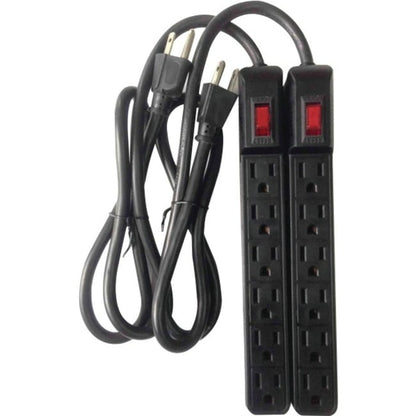 UltraTech 0E-6SURGE2P 6-Outlet 241J Surge Protector, Rocker Switch w/LED, 2-Pack