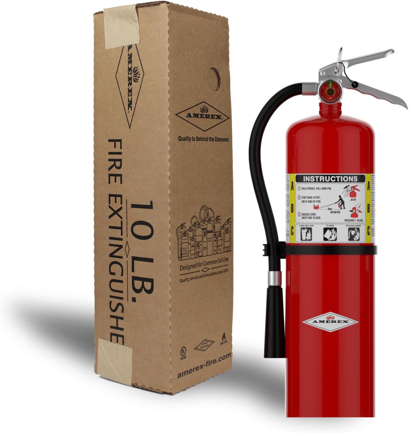 Amerex B456 10lb ABC Fire Extinguisher W/ Wall Hook