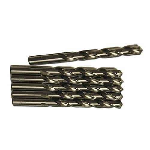 Set of drill bits on a white background