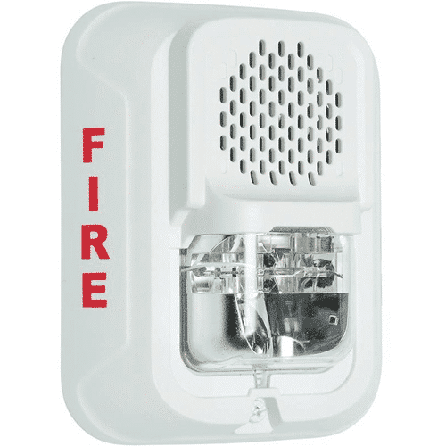 System Sensor P2WL-LF L-Series Indoor Selectable Output Low Frequency Sounder Strobe, 2-Wire, Wall Mount, "FIRE" Marking, White